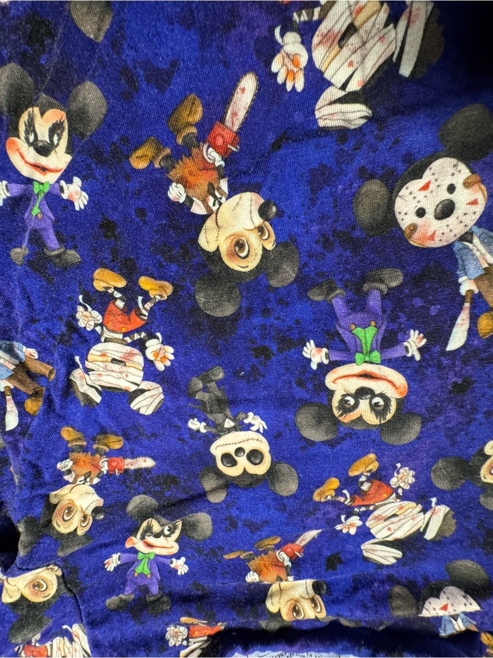 Halloween Mickey Print Blue Pajama Set